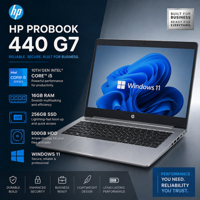 HP ProBook 440 G7 Intel i5 10. Gen Quad Core 16GB 256GB SSD + 500GB HDD Webcam