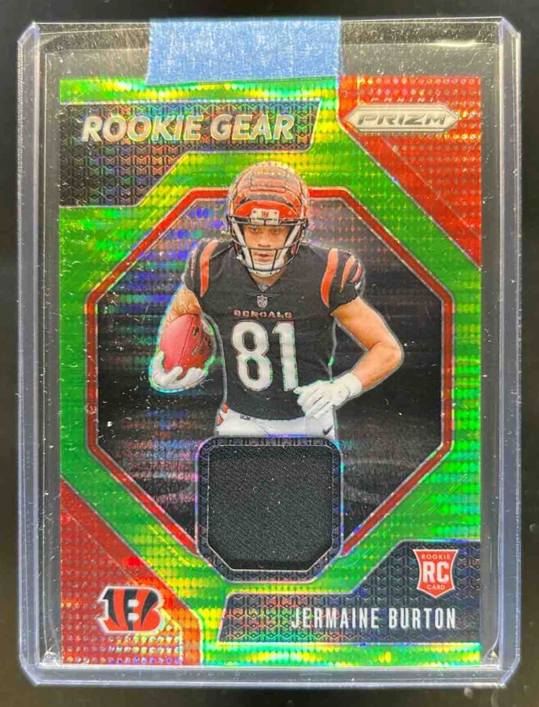 2024 Prizm Jermaine Burton Rookie Gear RC Neon Green Pulsar #RG-JBN Bengals