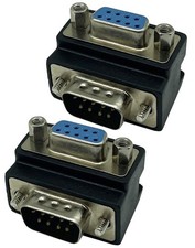 2 Pack RS232 DB9 Pin Male To Female 90 Degree Changer Coupler Adapter