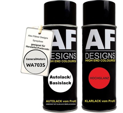 Autolack Spraydose Set  GeneralMotors WA703S Ice White Basislack Klarlack Sprühd