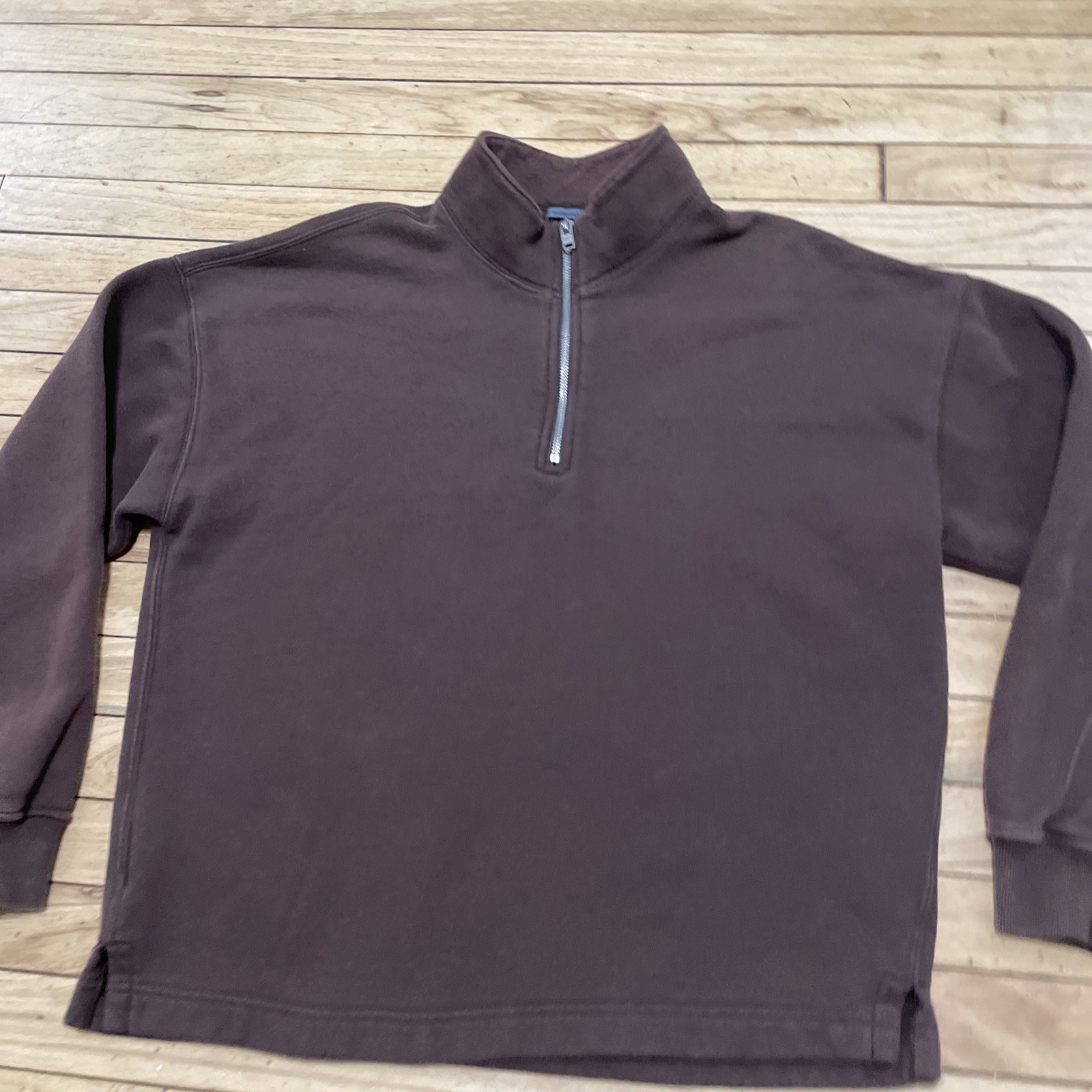Abercrombie & Fitch 1/4 Zip Pullover Men S Oversized Brown Soft A&F Essentials thumbnail 22