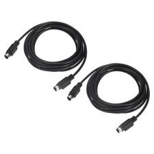 2Pcs PS/2 Mouse and Keyboard Cable 6P 9.84 Feet Male to Male, Black