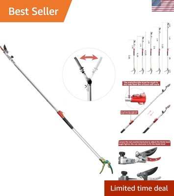 Telescopic Pruner - 3.67-5.45 FT Extendable Garden Tool for Easy Pruning