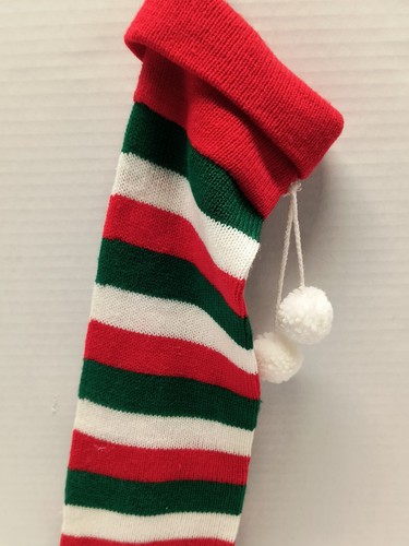 Vintage 1980 Kurt S Adler Acryl rot weiß & grün gestreift Weihnachtsstrumpf - Bild 2 von 9