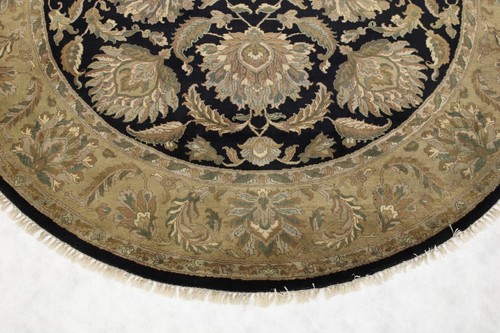 8'7" x 8'7" ft. Indo Agra Vegetable Dye Hand Knotted Oriental Round Rug - Picture 5 of 8
