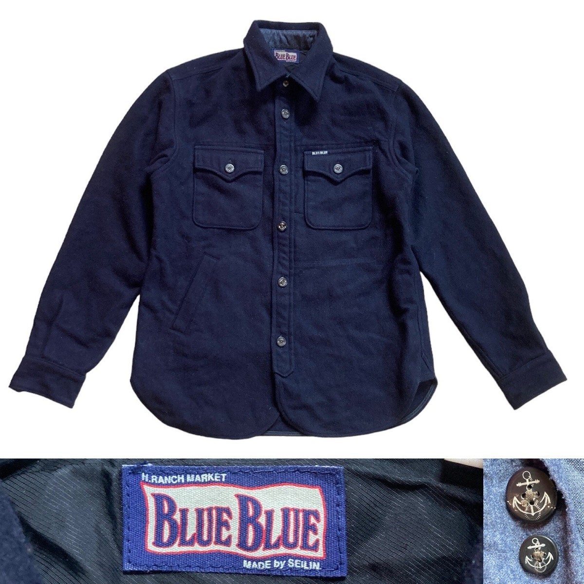 BLUE BLUE Japan by HR Market Flannel Shirt Men's size 3 in