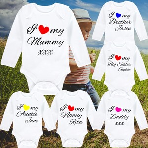 personalised long sleeve baby grow