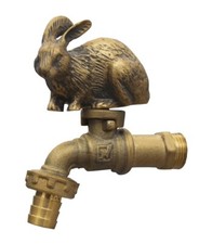 Brass Garden Rabbit Spigot Tap Faucet Vintage Water Home Decor Living Outdoor 