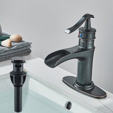 Oil Rubbed Bronze Bathroom Sink Faucet Basin Vanity Mixer Tap With Cover Drain