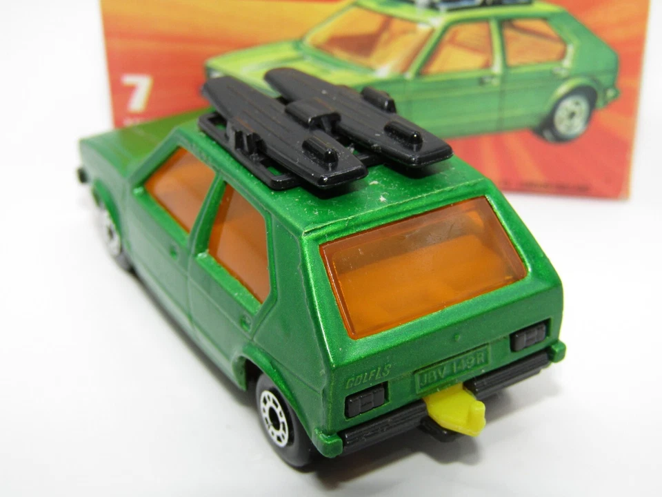 Matchbox Superfast No 7 VW Golf Very rare SATIN GREEN body Lemon Int Grey VNMIB - Image 4 of 4