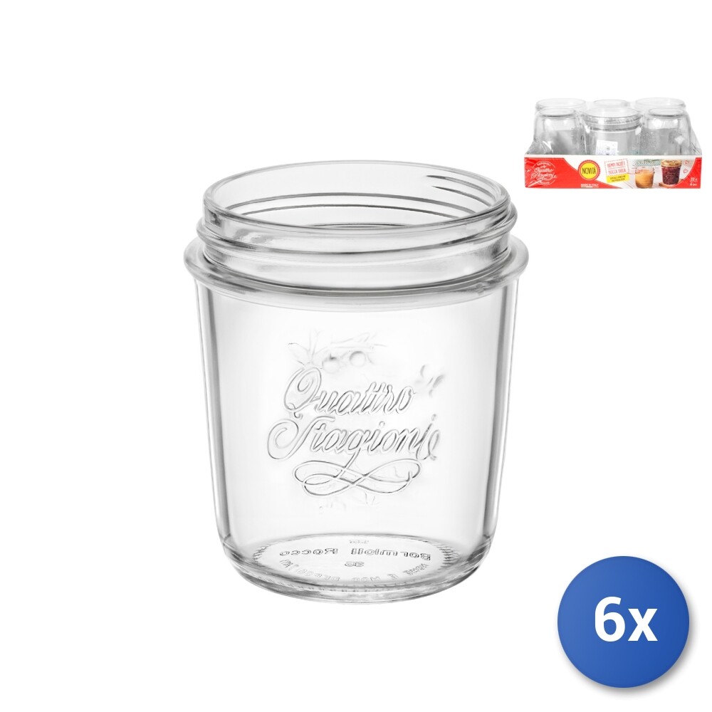 6X Jars 4 Seasons Wide Mouth Cl32, Transparent Glass