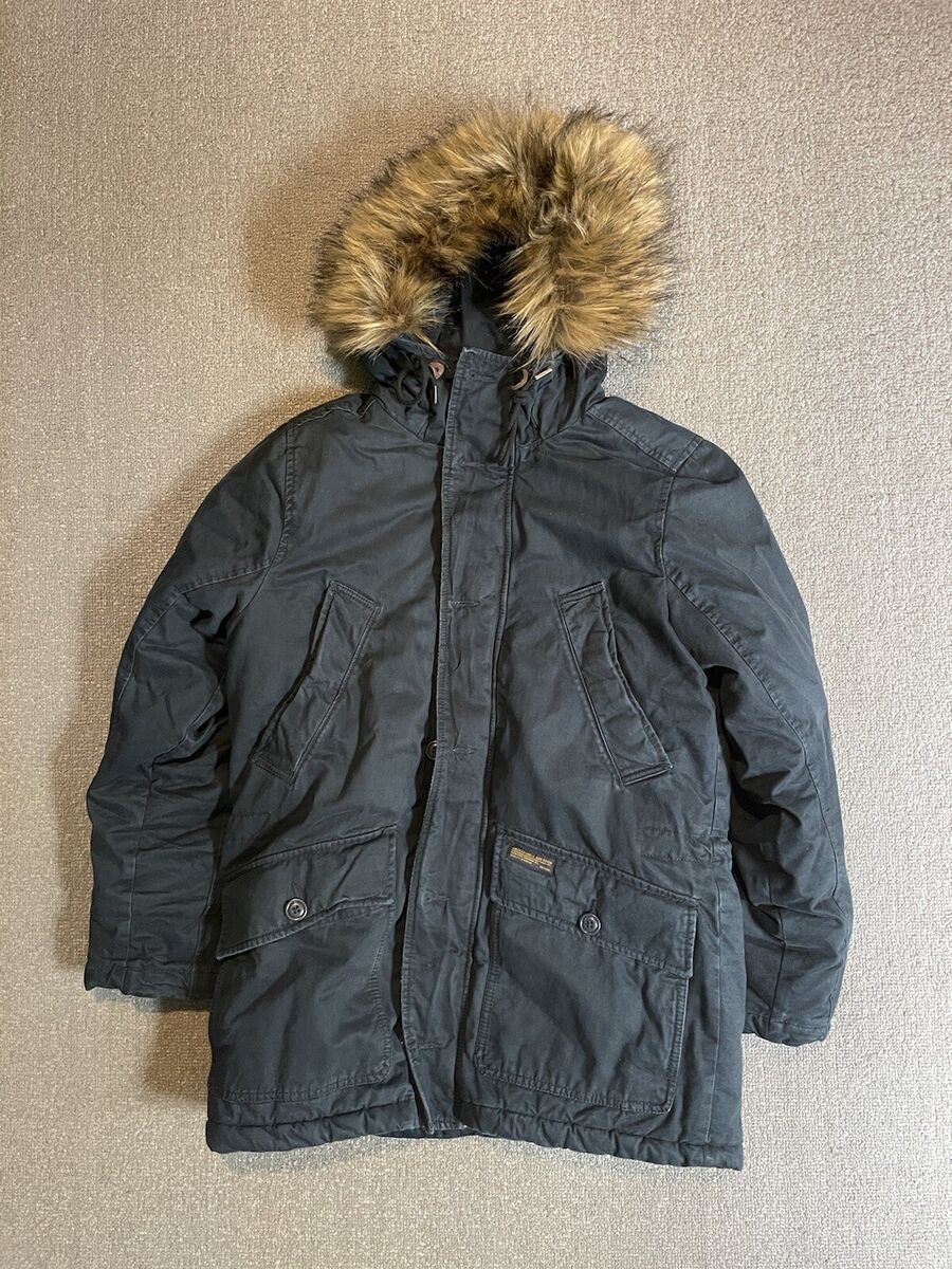 Abercrombie & Fitch B-9 SHERPA LINED PARKA JACKET COAT Navy Abercrombie & Fitch B-9 SHERPA LINED PARKA JACKET COAT Navy