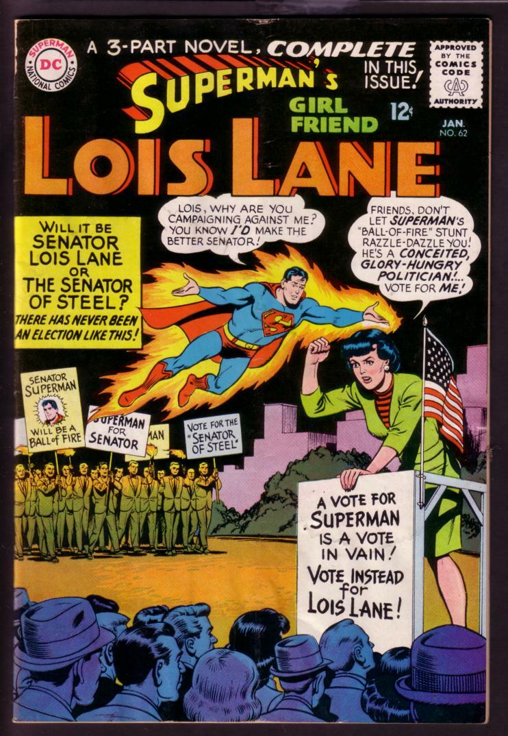 【lois Superman】 SUPERMAN'S GIRL FRIEND LOIS LANE #62 1966-FLAG COVER-DC G/VG | eBay