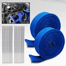 2 Roll X 2 50ft Blue Exhaust Thermal Wrap Manifold Header Isolation Heat Tape 2 Roll X 2 50ft Blue Exhaust Thermal Wrap Manifold Header Isolation Heat Tape
