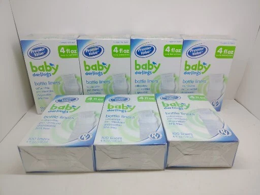 Lot of 7 SEALED Boxes Baby Darlings Nurser Drop-ins Bottle Liners 4 oz 700 Count