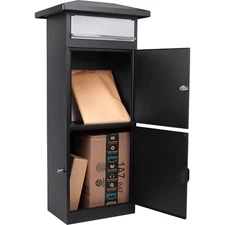 Winbest Steel Free Stand Floor Mount Drop Slot Mail Box + Parcel Compart WB61004