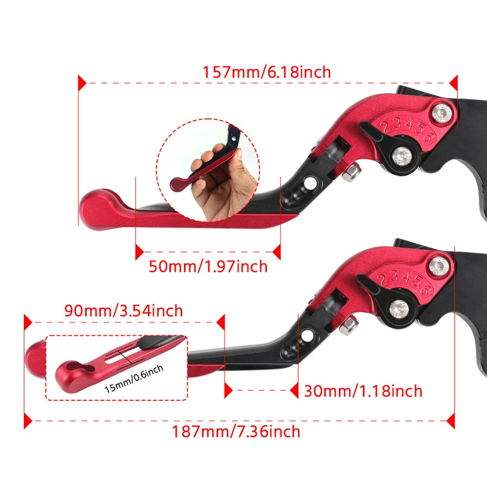 Palancas de embrague de freno extensibles plegables para MV Agusta F4RR F4RC Brutale 1000RR Foto 2 de 4