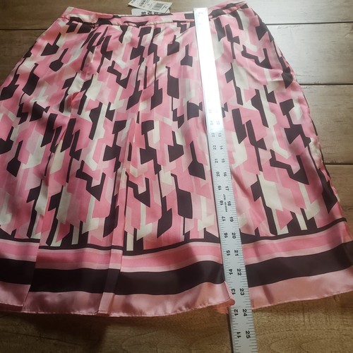 INC INTERNATIONAL CONCEPTS Skirt Womens 10 Pink 100% Silk Pleated Knee Length - Picture 4 of 9