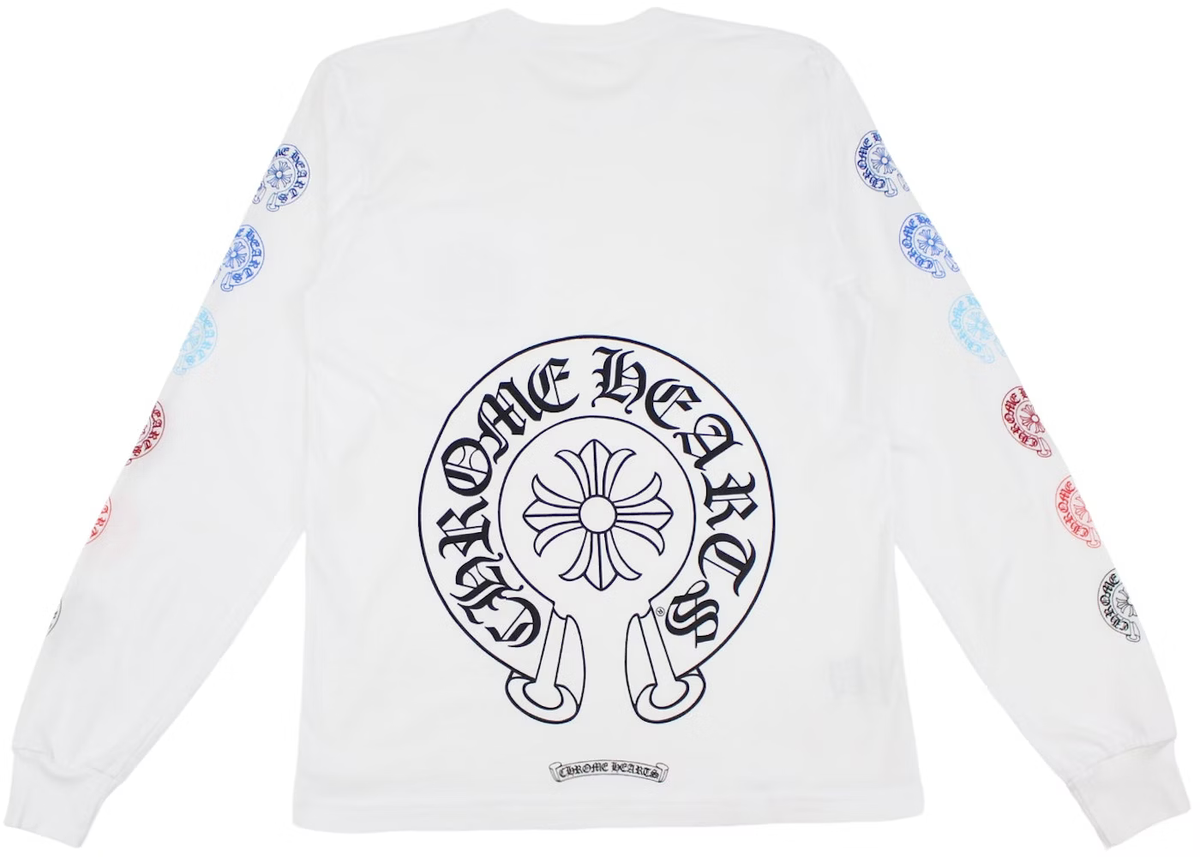 Chrome Hearts Multicolor 6 Horseshoe Blue Red Black Long Sleeve T