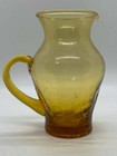 Vintage Crackle Glass Amber Color Mini Pitcher - E4
