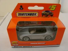 1999 MATCHBOX SUPERFAST #5 SILVER/GREY BLACK INTERIOR PORSCHE BOXSTER NEW IN BOX