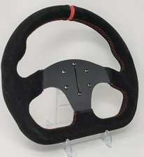 Steering Wheel Race Style Alcantara Suede Leather With Black Red Stitch No Horn Steering Wheel Race Style Alcantara Suede Leather With Black Red Stitch No Horn