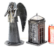 Handmade Metal TARDIS Box Weeping Angels Sculpture | Unique Doctor Who Gifts