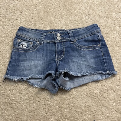 rue21 Blue Jean Shorts Womens Size Low Rise Cotton Blend Denim