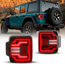 LED Taillights For 2018-2025 Jeep Wrangler JL JLU Sequential Dynamic Turn Signal