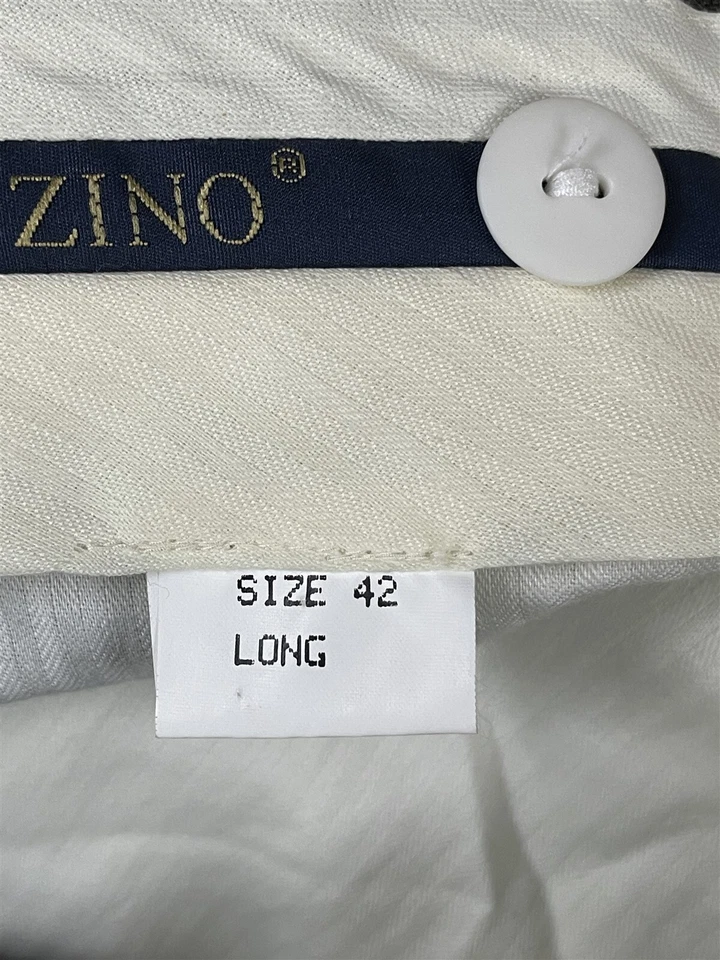 Traje ZINO 48L 39 x 28 2 piezas Hecho en Italia 100% Lana Marrón Sutil Rayas 3Btn Foto 4 de 4