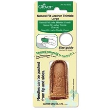 Clover Natural Fit Leather Thimbles - Size Large 6030 Sewing Quilting Notions