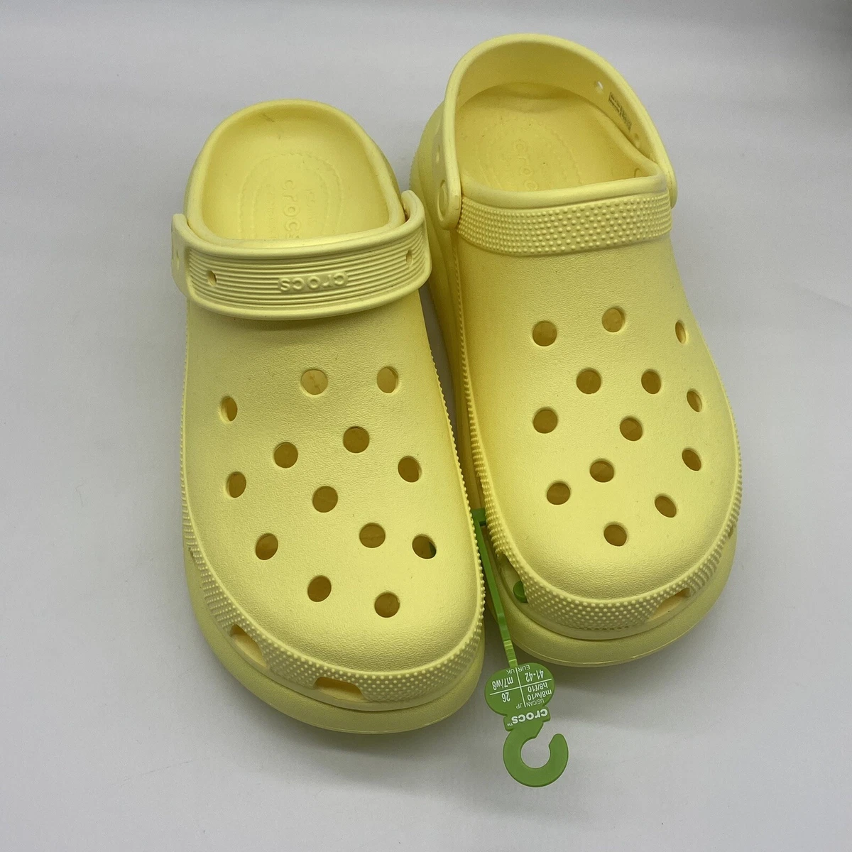 CROCS CLASSIC CRUSH CLOG iconic crocs wedge comfort in yellow women s 10 men s 8