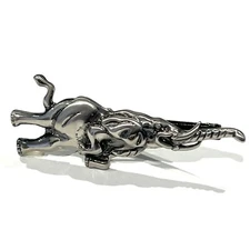 Brush Gunmetal Elephant  Tie Clip Men Birthday Wedding Gift Elephant Tie Bar