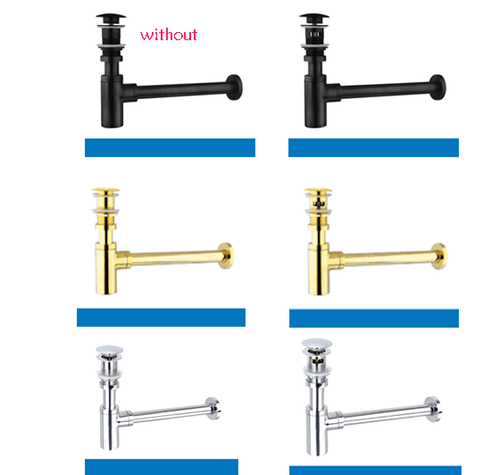 Trampas para botellas de latón lavabo emergente drenaje de residuos grifo trampas en P tubo de residuos - Imagen 1 de 26