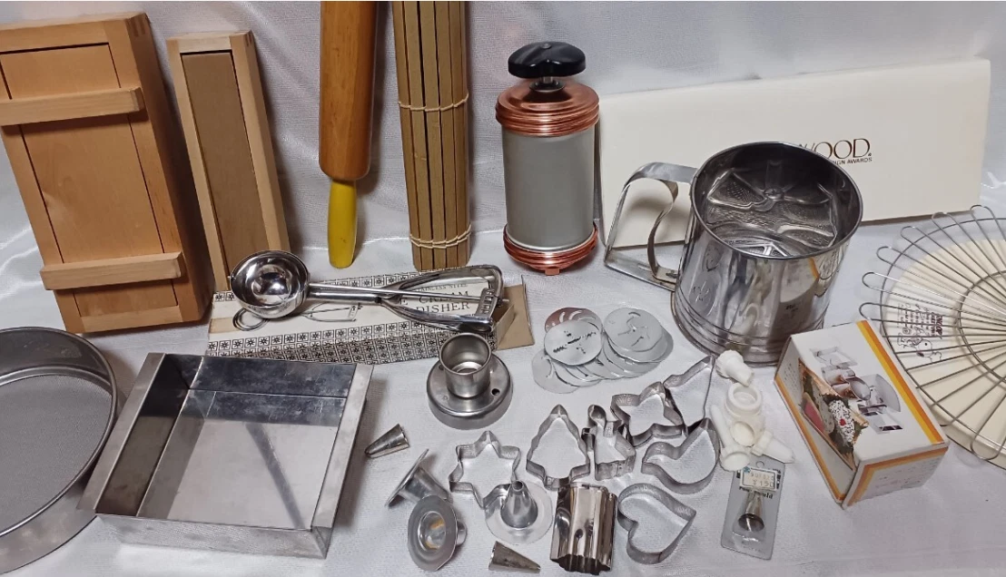 Japanese Vintage Kitchen Baking Tools Lot 30+ for Sushi, Sweets, Cake