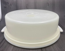 Vintage TUPPERWARE Pie Keeper Taker 720 1 Sheer and 719 1 White