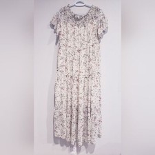 GeeGee Women's Off Shoulder Peasant Floral Tiered Maxi Dress Small