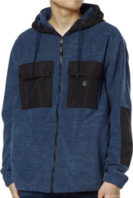 VOLCOM Men's YZZOLATER LINED Zip Hooded Fleece - NVY - Small - NWT LAST ONE LEFT