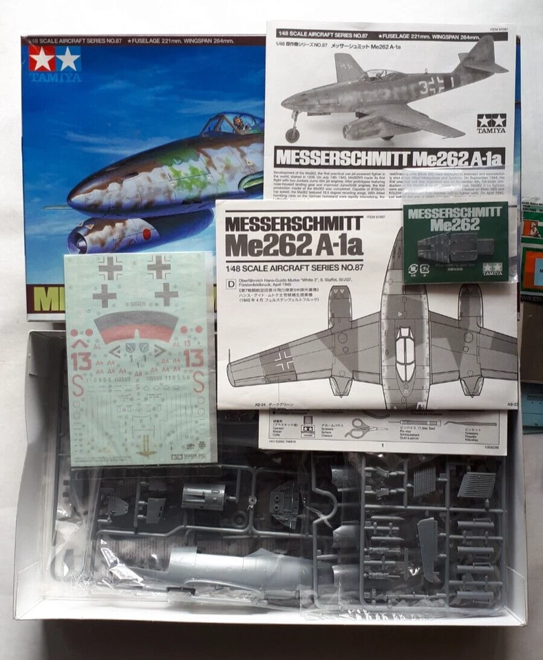 Messerschmitt Me 262 A-1a TAMIYA 61087 1:48 EDUARD AIRES 4150 mask slot wheel - Immagine 3 di 4