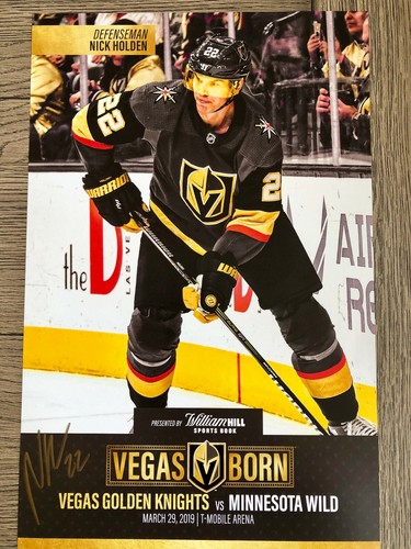 AUTOGRAPHED NICK HOLDEN VEGAS GOLDEN KNIGHTS 3/29/19 WILD POSTER SIGNED - 第 1/1 張圖片