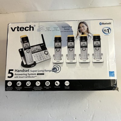 VTech IS8151-5 Super Long Range 5 Handset DECT 6.0 Cordless Phone for Home wi...
