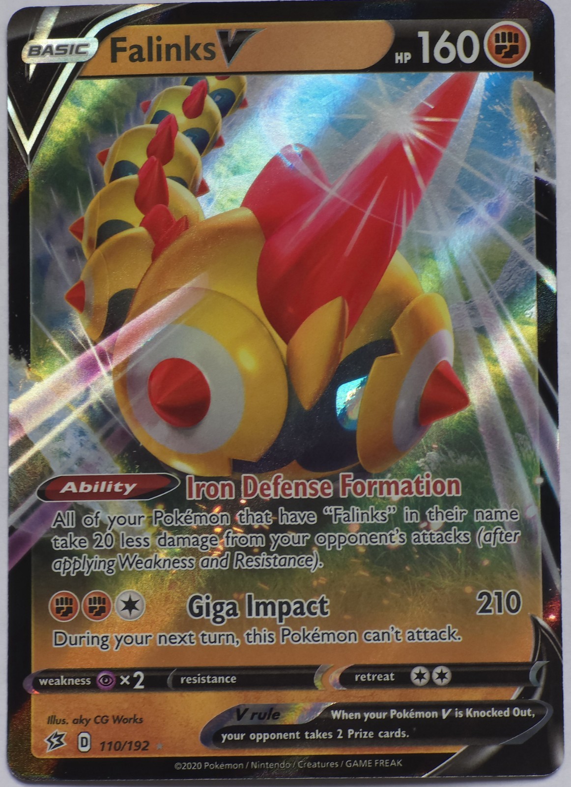 Pokémon TCG SWSH Rebel Clash Falinks V #110/192 Ultra Rare