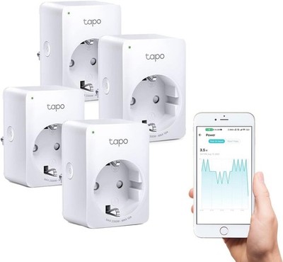 Tapo TP-Link Smart WLAN Steckdose 4 Pack P100 mit Energieverbrauchsmesser Alexa