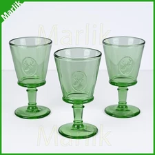 Set of 3, La Rochere Alpine Deer Head Wine Glass Goblet, Mint Green, New