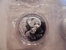 2004 1oz 10 Yuan Chinese Silver Panda Original Double Sealed from Sheets
