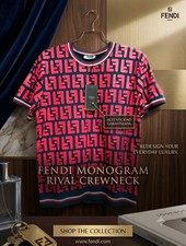 Fendi Roma All Over Monogram FF Logo Printed T-Shirt Women's XL NWT
