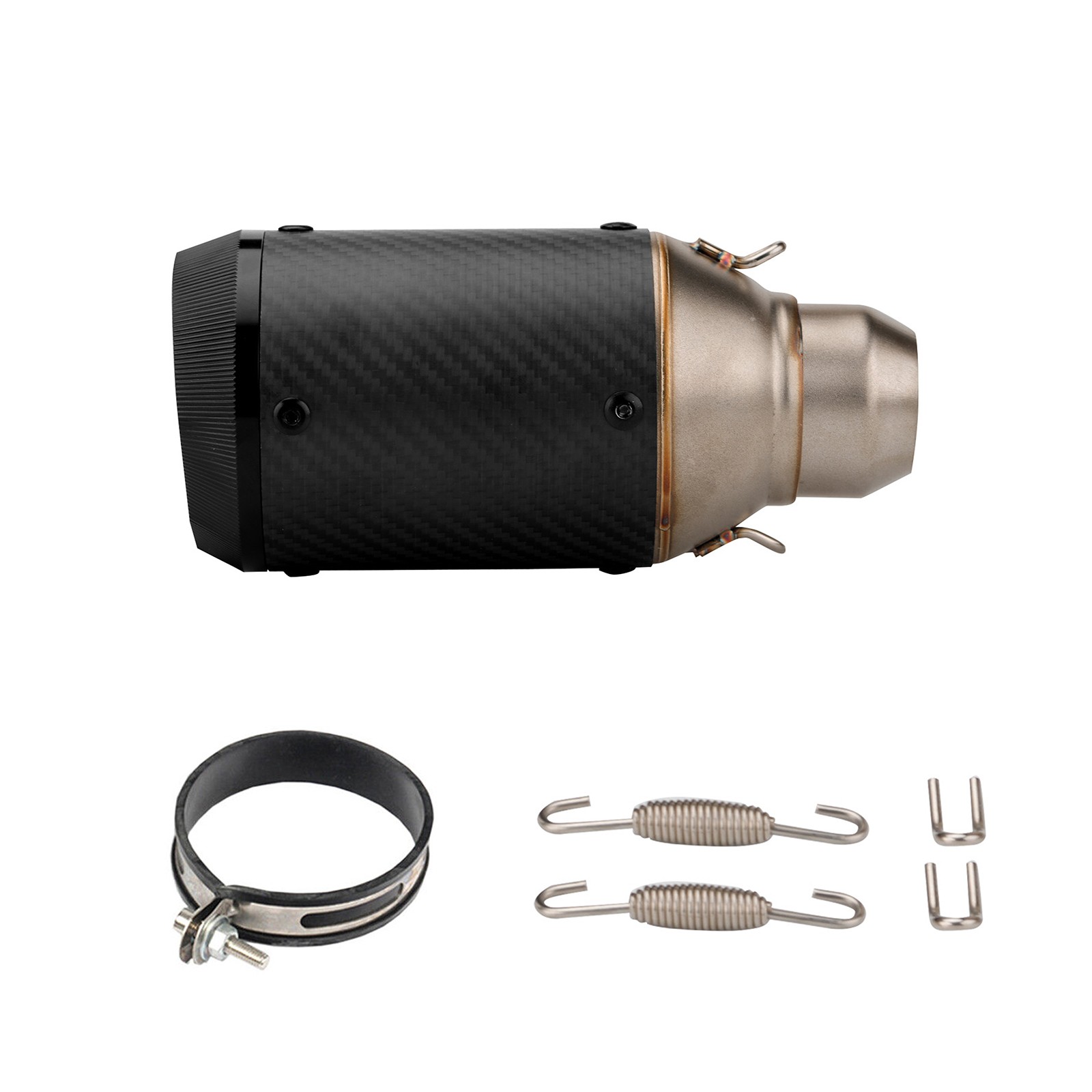 2" Universal Motorcycle Slip-on Muffler Exhaust Pipe Tail Tips Carbon Fibre 51mm