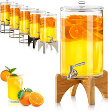 2.2 Gallon Glass Beverage Dispenser with Stand  Glass Water Dispenser with Stan