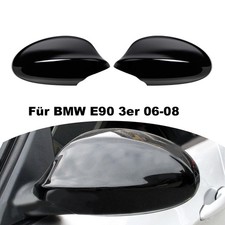 2x 06-08 Spiegelkappen Für BMW 3er E90 E91 51167135098 Schwarz Abdeckung Glänz