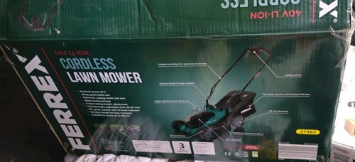 Ferrex Lawnmower Brand New In Box With 1 Battery no charger with this one